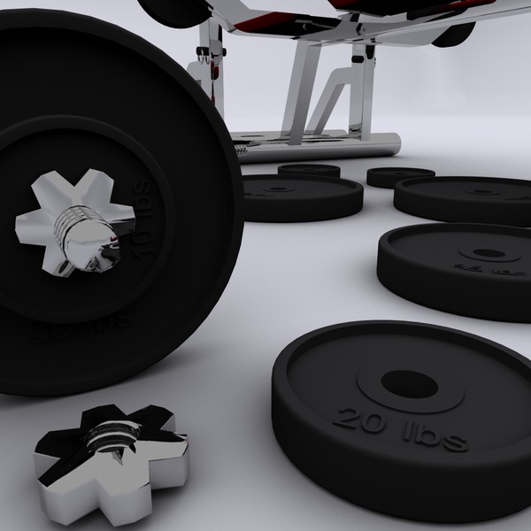 3d realistic exercise machine bench press - Workout Bench by Working Lens Productions